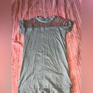 Distressed Gray T-Shirt Dress
